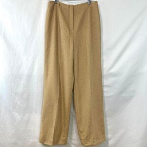 TALBOTS Tan 100% Camel Hair Italian High Rise Wide Leg Pants Womens 12 Vintage
